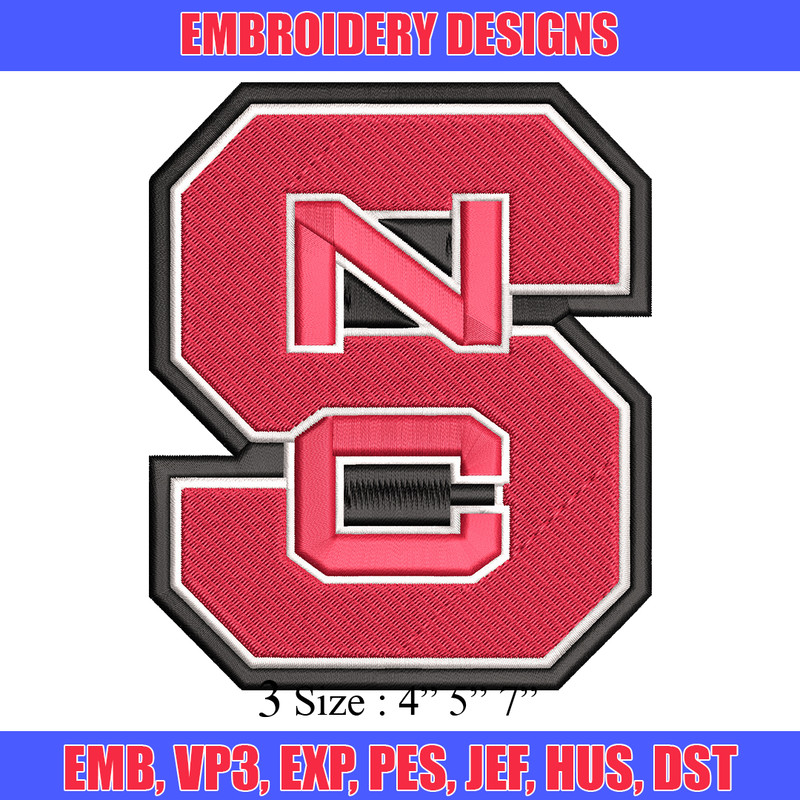 North Carolina State Wolfpack embroidery, NC State Wolfpack embroidery, logo Sport, Sport embroidery, NCAA embroidery..jpg