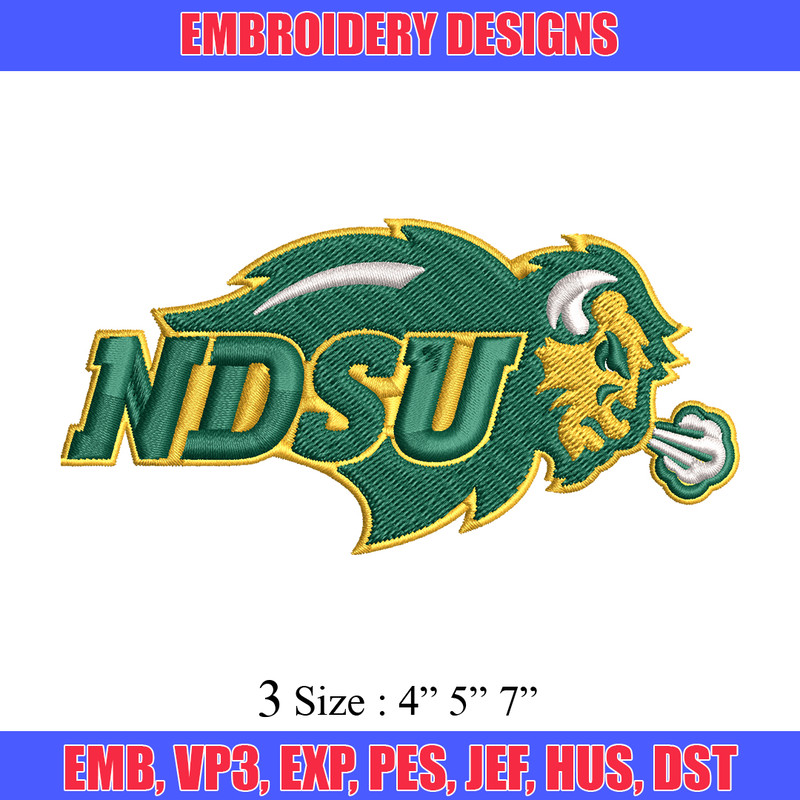 North Dakota State Bison embroidery, North Dakota State Bison embroidery, Sport embroidery, NCAA embroidery..jpg