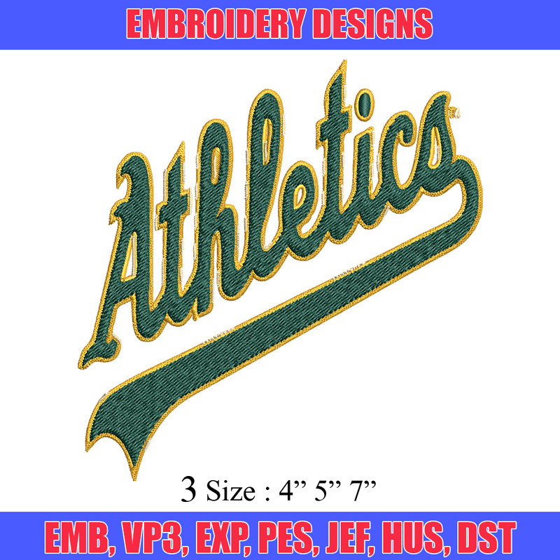 Oakland Athletics Embroidery Design, Brand Embroidery, Embroidery File, Logo shirt, Sport Embroidery, Digital download..jpg