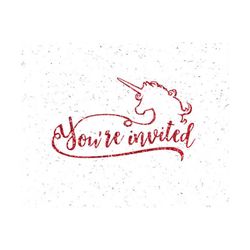 you're invited unicorn svg, unicorn birthday invitation svg, diy birthday invitation, printable birthday invite, diy unicorn birthday svg
