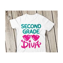 second grade svg, second grade diva svg,second grade girl svg, back to school svg, 2nd grade svg,first day of school svg,silhouette,diva svg