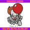 Pennywise with balloon Embroidery design, Halloween Embroidery, Embroidery File, halloween design, Digital download..jpg