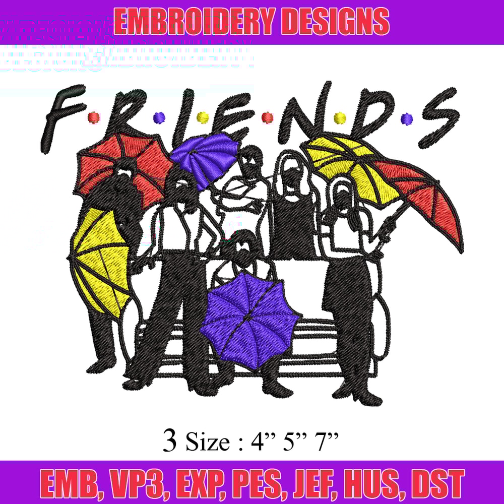 People Umbrella friends Embroidery design, logo Embroidery, logo design, Embroidery File, logo shirt, Digital download..jpg