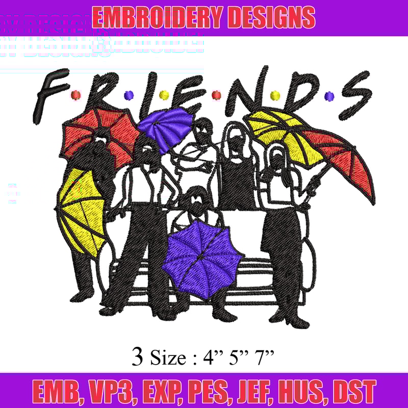 People Umbrella friends Embroidery design, logo Embroidery, logo design, Embroidery File, logo shirt, Digital download..jpg