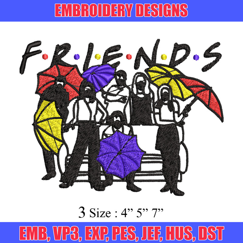 People Umbrella friends Embroidery design, logo Embroidery, logo design, Embroidery File, logo shirt, Digital download..jpg