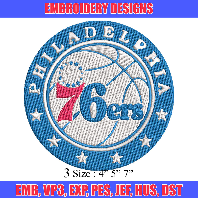 Philadelphia 76ers Embroidery Design, Brand Embroidery, Embroidery File, Logo shirt, Sport Embroidery, Digital download.jpg