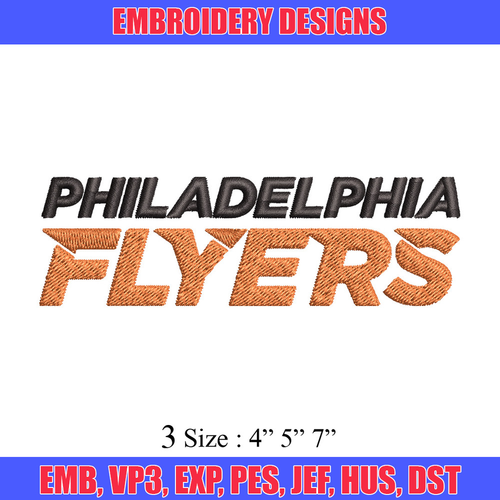 Philadelphia flyers Embroidery Design, Brand Embroidery, Embroidery File, Logo shirt, Sport Embroidery, Digital download.jpg