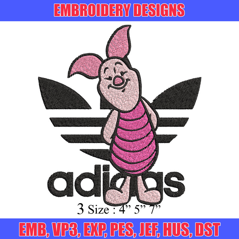 Piglet adidas Embroidery Design, Adidas Embroidery, Brand Embroidery, Embroidery File,Logo shirt,Digital download.jpg