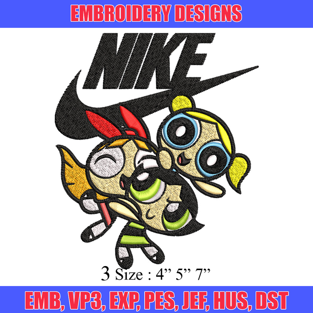 Powerpuff Girls Nike Embroidery design, Powerpuff Girls Embroidery, Nike design, Embroidery file, Instant download..jpg