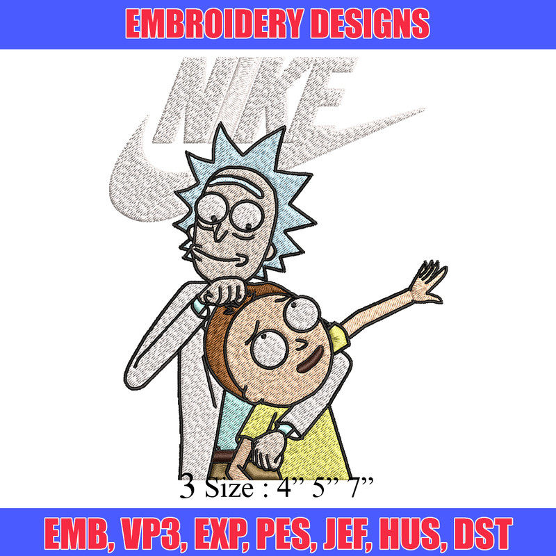 Rick and Morty Just Rick It Embroidery design, Cartoon Embroidery, Logo Nike design, Embroidery file, Instant download..jpg
