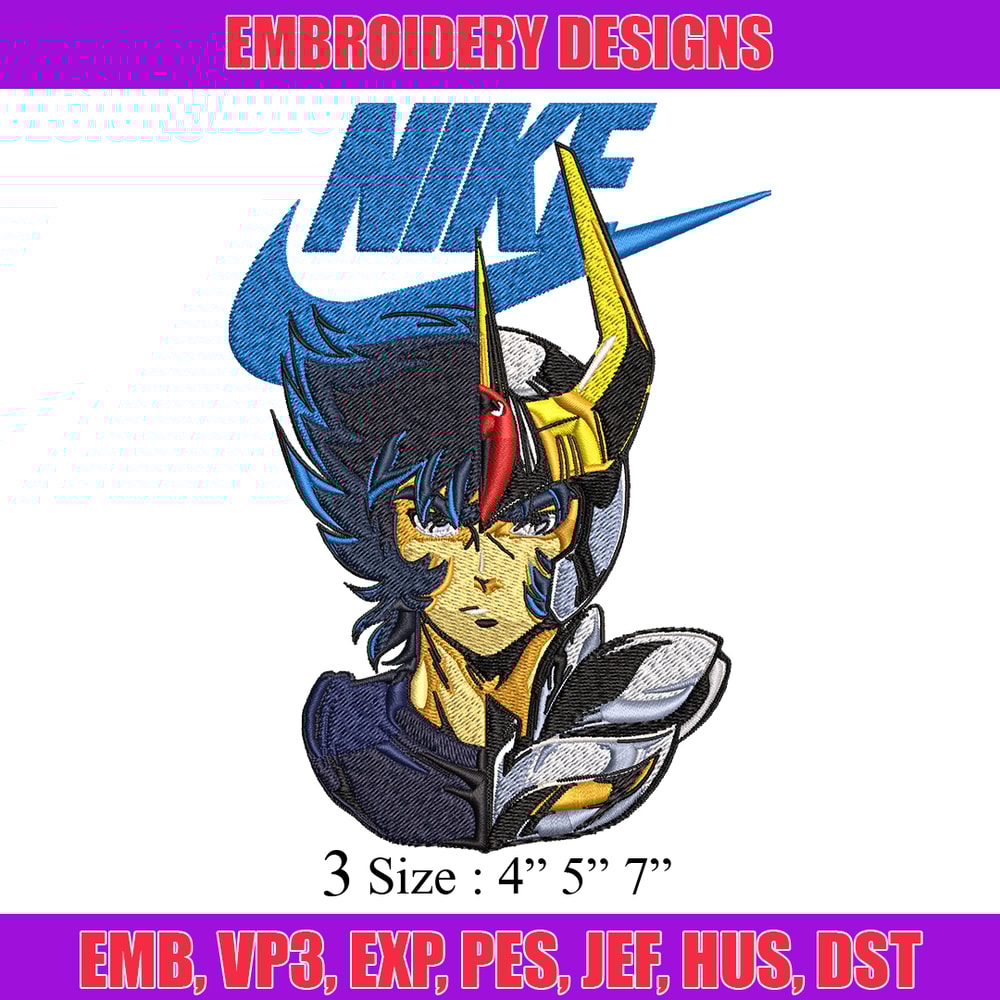 Saint seiya Nike Embroidery design, saint seiya Nike Embroidery, Nike design, Embroidery file, Instant download..jpg
