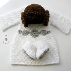 CROCHET PATTERN - Princess Leia Baby Dress Costume
