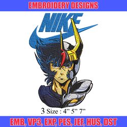 saint seiya nike embroidery design, saint seiya nike embroidery, nike design, embroidery file, instant download.