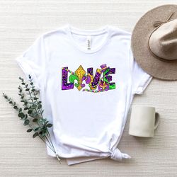 mardi gras love shirt png, saints shirt png,fat tuesday shirt png, flower de luce shirt png, louisiana shirt png, saints