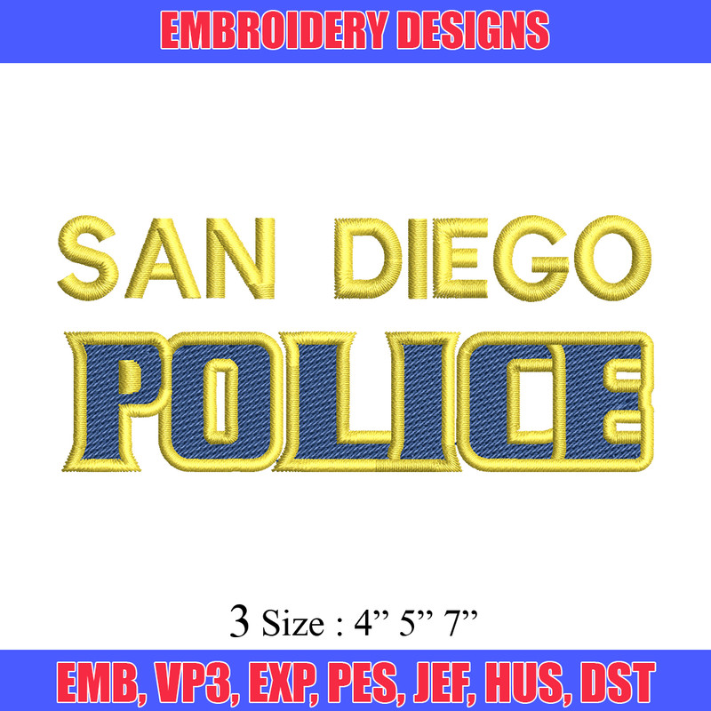 San Diego Police embroidery design, logo embroidery, logo design, embroidery file, logo shirt, Digital download..jpg