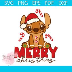 cute stitch christmas cartoon character svg download file