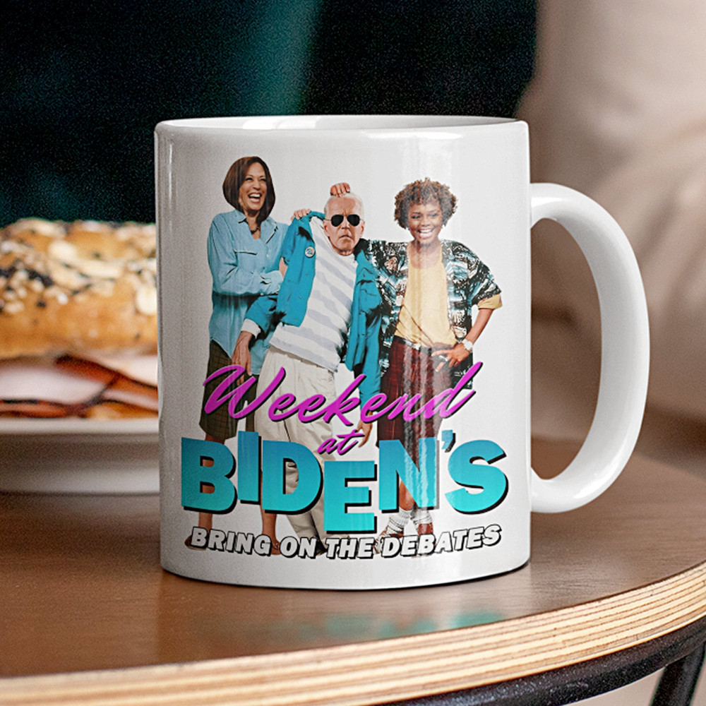 2024 Weekend at Bidens Mug  Funny Joe Biden Mug  Kamala Harris  Karine Jean-Pierre  Political Debates  Election Year Gift  11oz 15oz - 1.jpg