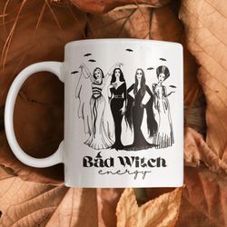 bad witch energy mugs, lily munster, vampira