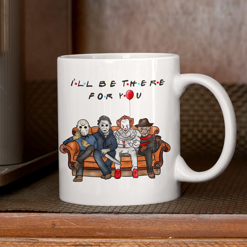 Friends Horror Mug, Slasher Villains, Funny Halloween Cup, Jason, Michael Myers, Freddy, IT, Horror Killers, Halloween Coffee Mugs - Ceramic - 3.jpg