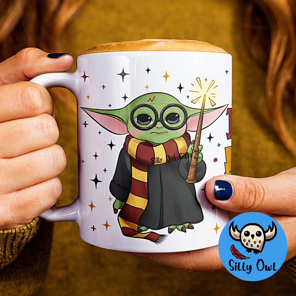 Grogu Mug Choose your team! Potter Espresso Patronum Mug Aguamenti! Baby Yoda Wizard Tournament of Houses Ceramic 11oz 15oz - 1.jpg