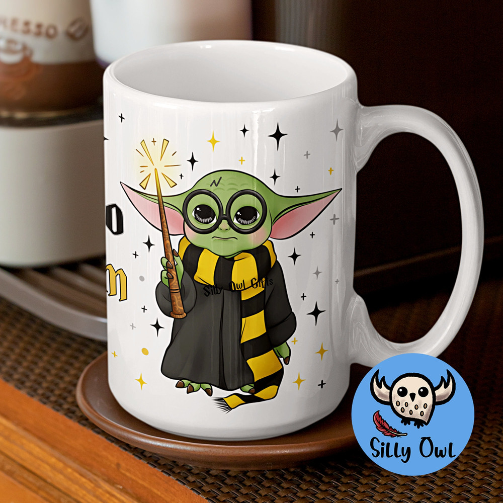Grogu Mug Choose your team! Potter Espresso Patronum Mug Aguamenti! Baby Yoda Wizard Tournament of Houses Ceramic 11oz 15oz - 6.jpg