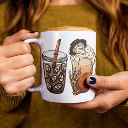halloween horror coffee mug, pumpkin spice, fall mugs