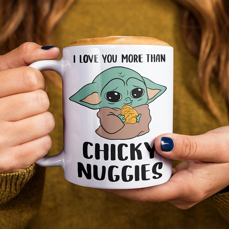 I Love You Coffee Mug, The Mandalorian The Child Mug, Adorable Chicky Nuggies Ceramic Cup, Grogu Wars I Love You Gift Handmade - 11oz 15oz - 1.jpg