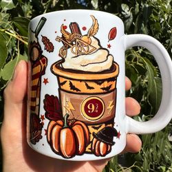 magic coffee mug, hp fall latte mug, wizard witch sorcerer cute mug