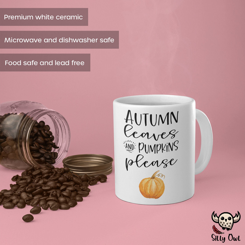 Pumpkins Please Coffee Mug Fall Coffee Mug PSL Mug Fall Coffee Cup Fall Lover Gifts Autumn Leaves Pumpkins Please 11oz 15oz - 3.jpg