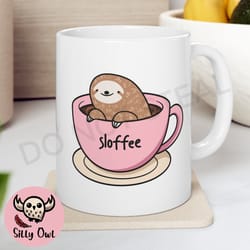 sloffee sloth coffee mug, 6 colors, sloffee mug