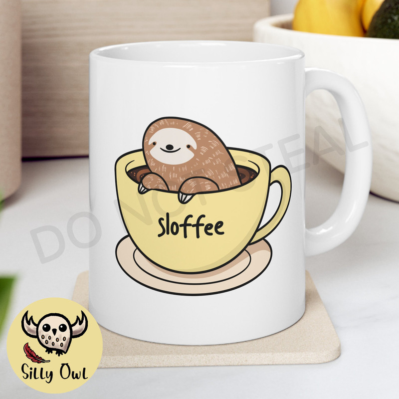 Sloffee Sloth Coffee Mug - 6 Colors - Sloffee Mug - Cute Sloth Mug - Sloth Lover Gift - Sloth Bear Cup - Ceramic Coffee Mug - 11Oz and 15Oz - 3.jpg