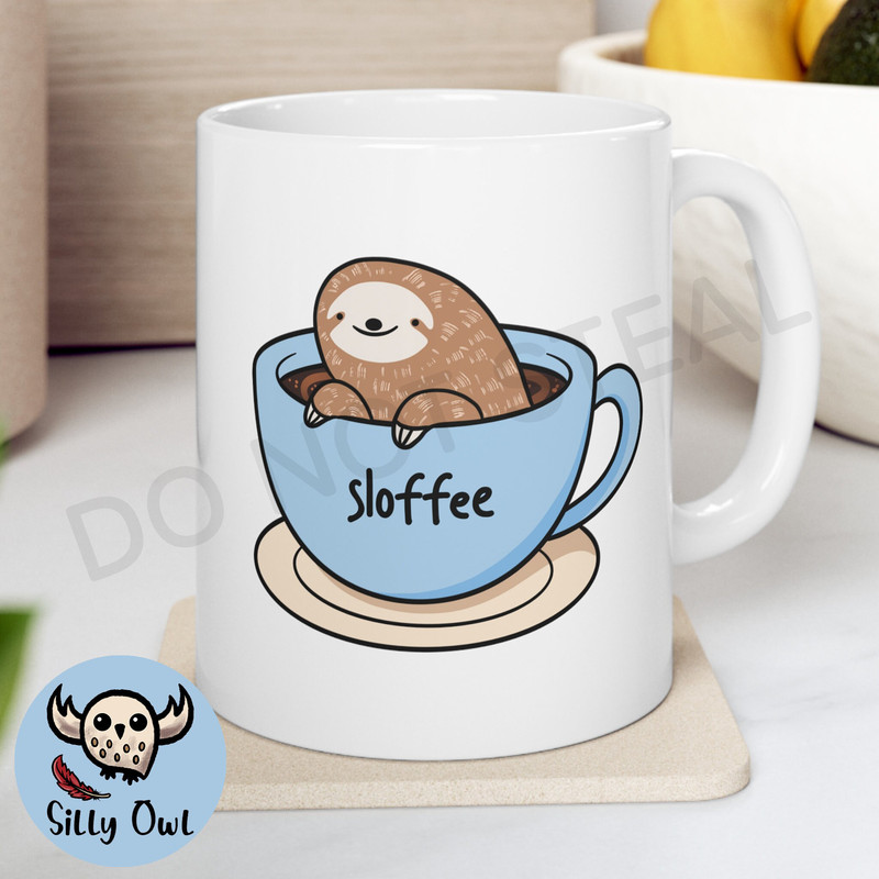 Sloffee Sloth Coffee Mug - 6 Colors - Sloffee Mug - Cute Sloth Mug - Sloth Lover Gift - Sloth Bear Cup - Ceramic Coffee Mug - 11Oz and 15Oz - 4.jpg