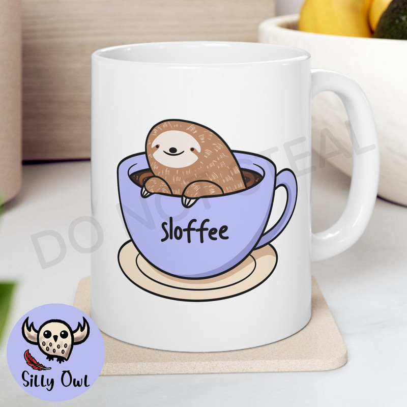 Sloffee Sloth Coffee Mug - 6 Colors - Sloffee Mug - Cute Sloth Mug - Sloth Lover Gift - Sloth Bear Cup - Ceramic Coffee Mug - 11Oz and 15Oz - 5.jpg