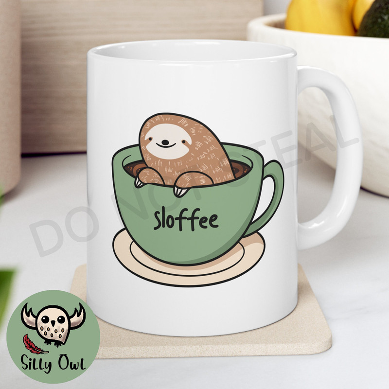 Sloffee Sloth Coffee Mug - 6 Colors - Sloffee Mug - Cute Sloth Mug - Sloth Lover Gift - Sloth Bear Cup - Ceramic Coffee Mug - 11Oz and 15Oz - 7.jpg