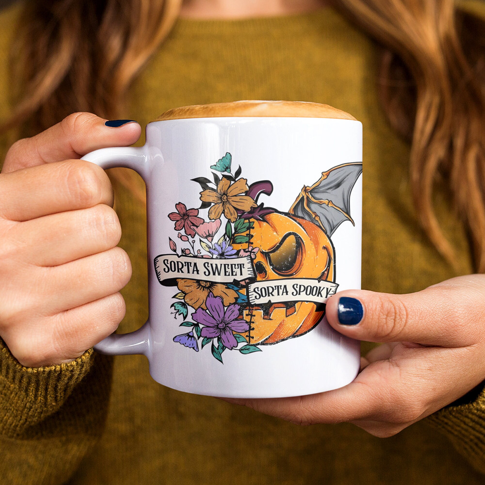 Sorta Sweet Sorta Spooky Mug, Funny Halloween Mugs, Halloween Women Gift, Halloween Party, Trick or Treat, Girl Halloween, Gift for Her - 2.jpg