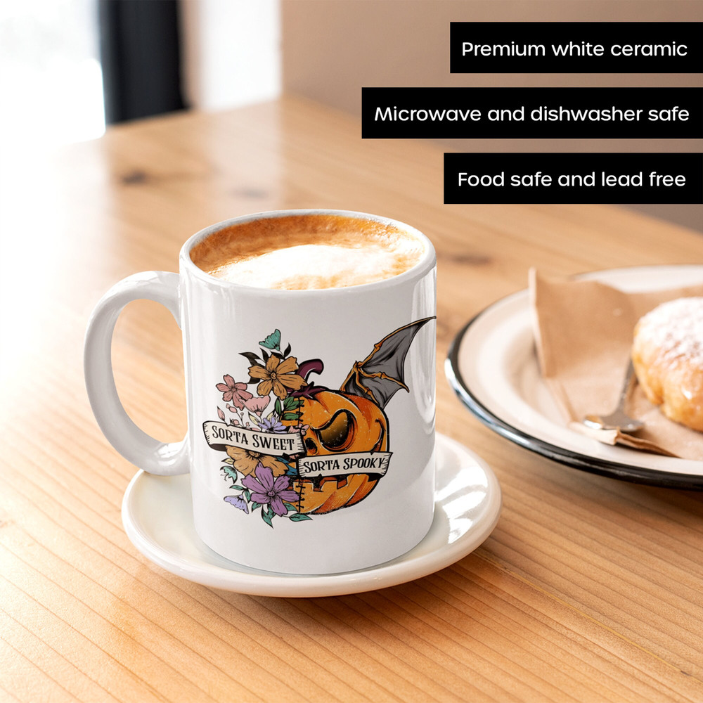 Sorta Sweet Sorta Spooky Mug, Funny Halloween Mugs, Halloween Women Gift, Halloween Party, Trick or Treat, Girl Halloween, Gift for Her - 3.jpg