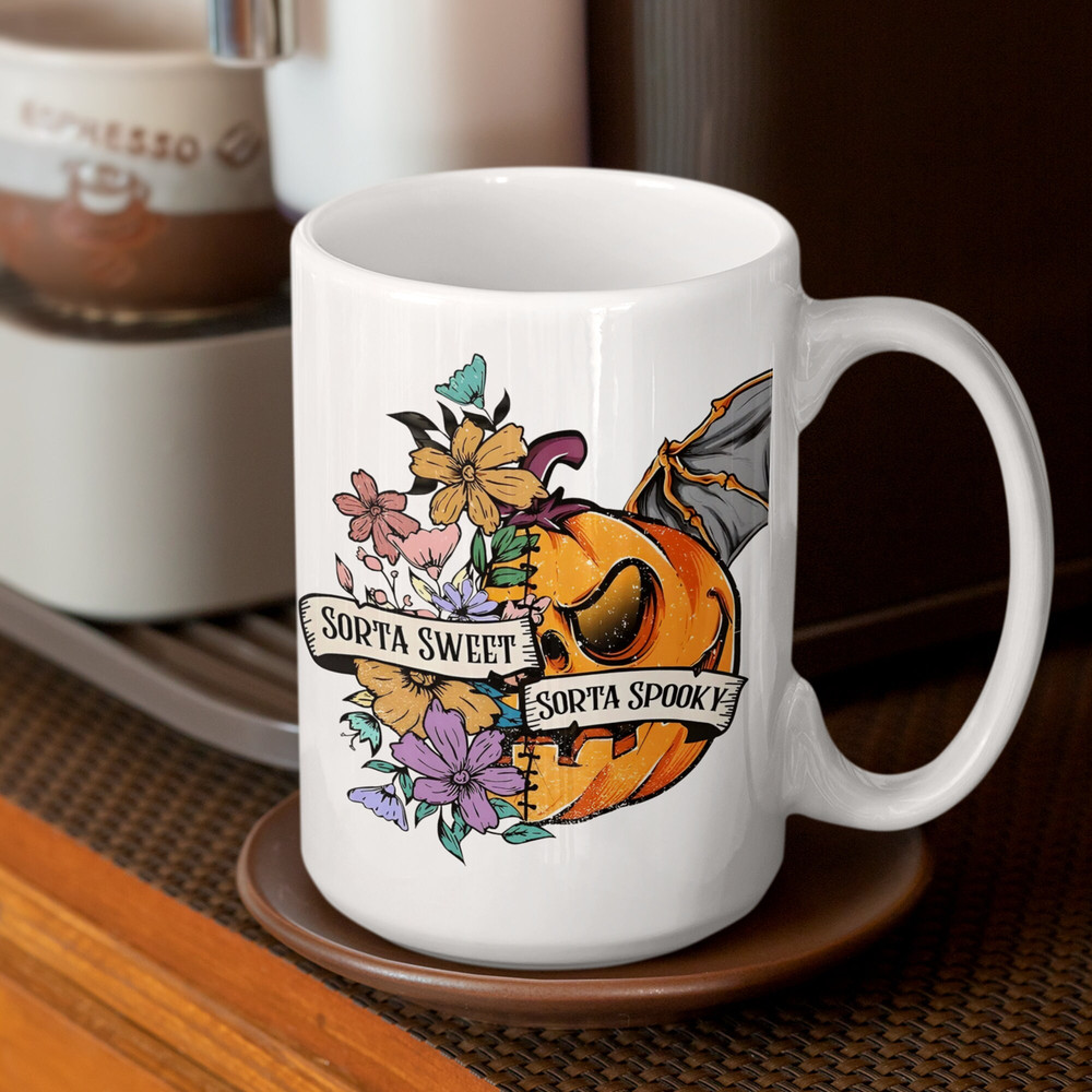 Sorta Sweet Sorta Spooky Mug, Funny Halloween Mugs, Halloween Women Gift, Halloween Party, Trick or Treat, Girl Halloween, Gift for Her - 4.jpg