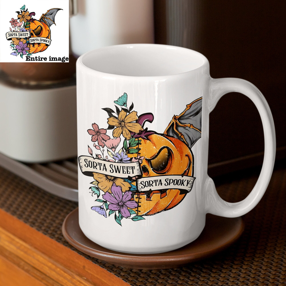 Sorta Sweet Sorta Spooky Mug, Funny Halloween Mugs, Halloween Women Gift, Halloween Party, Trick or Treat, Girl Halloween, Gift for Her - 5.jpg