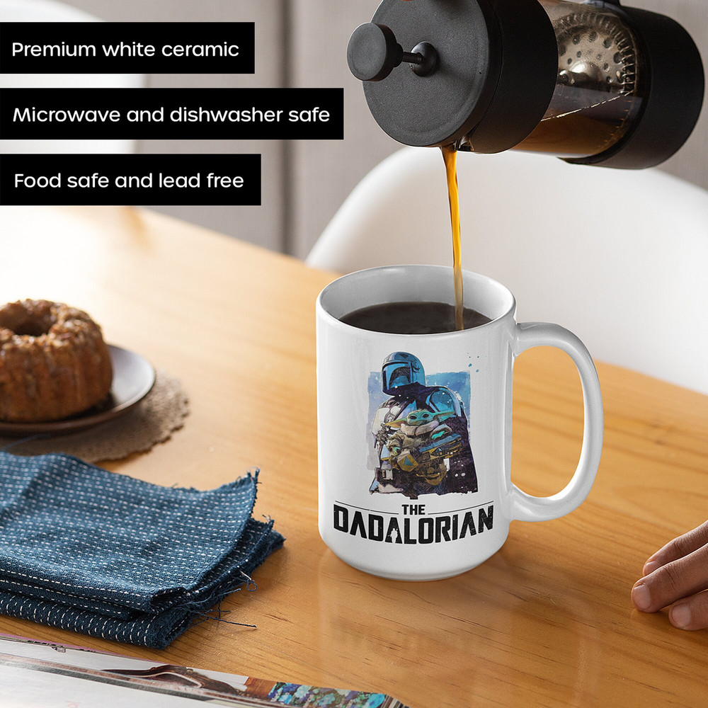 The Mandalorian Mug, The Child Grogu, Dadalorian, Father's Day Gift, Best Gifts For Dad, Dad Mug, Cool Gifts for Men, Ceramic Coffee Mug - 2.jpg