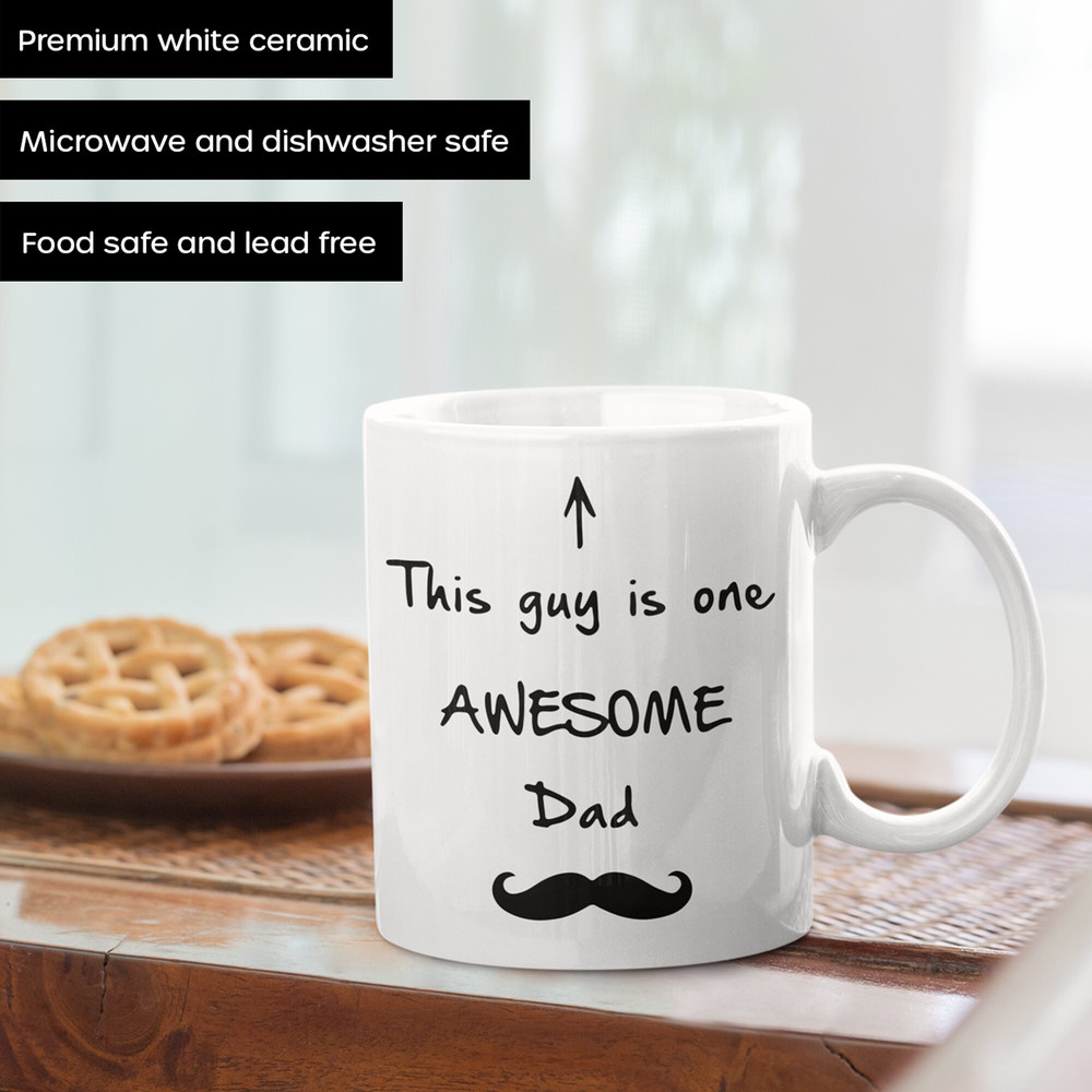 This Guy Is One Awesome Dad Mug Novelty Coffee Mug The Best Dad Gifts Anniversary Gift Mugs for Men Gift for Him 11oz 15oz - 4.jpg