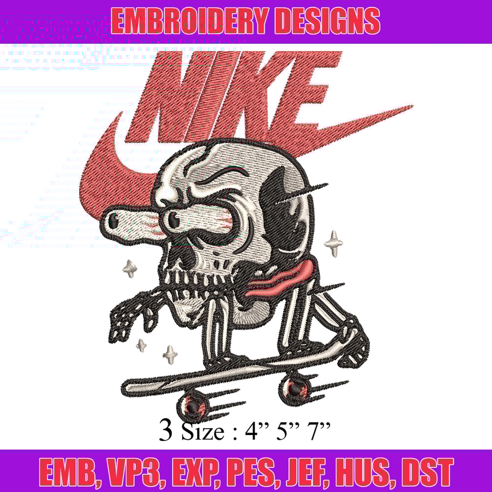 Skull funny Nike Embroidery design, Skull funny Embroidery, Nike design, Embroidery file, logo shirt, Instant download..jpg
