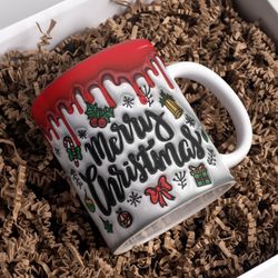 merry christmas 3d mug pumpkin design