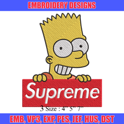 Simpson Supreme Embroidery design, Simpson Embroidery, cartoon design, Embroidery File, logo shirt, Instant download.