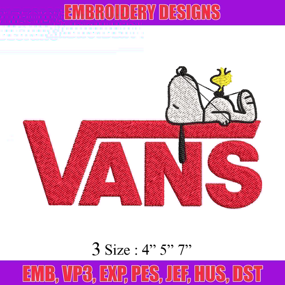 Snoopy Vans Embroidery design, Snoopy Vans Embroidery, cartoon design, Embroidery File, Vans logo, Digital download..jpg