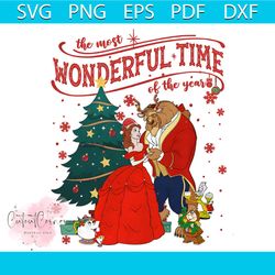 vintage disney beauty and the beast christmas png download