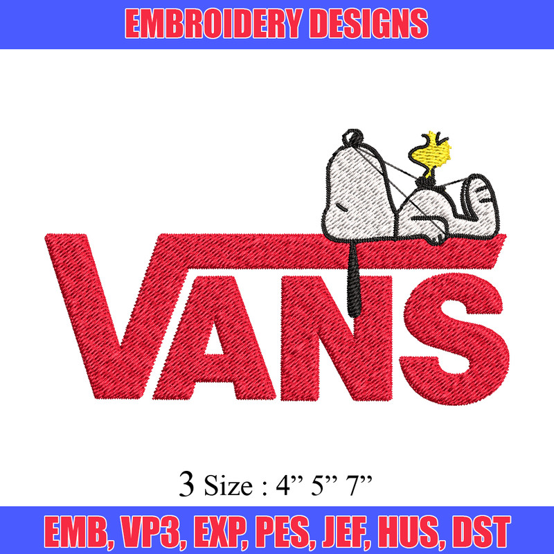 Snoopy Vans Embroidery design, Snoopy Vans Embroidery, cartoon design, Embroidery File, Vans logo, Digital download..jpg