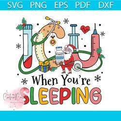 icu nurse santa claus when you are sleeping png file