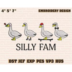 silly goose embroidery design, silly fam goose embroidery design, silly goose shirt, funny goose embroidery design, inst