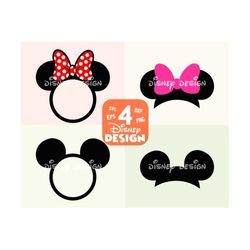 mickey mouse monogram frames svg collection, minnie mouse monogram frames dxf, clipart files for silhouette cameo or cricut