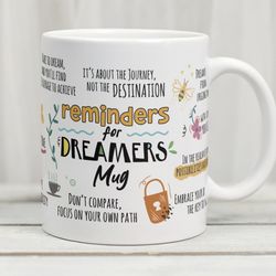 dreamers mug, motivational mug, affirmation mug